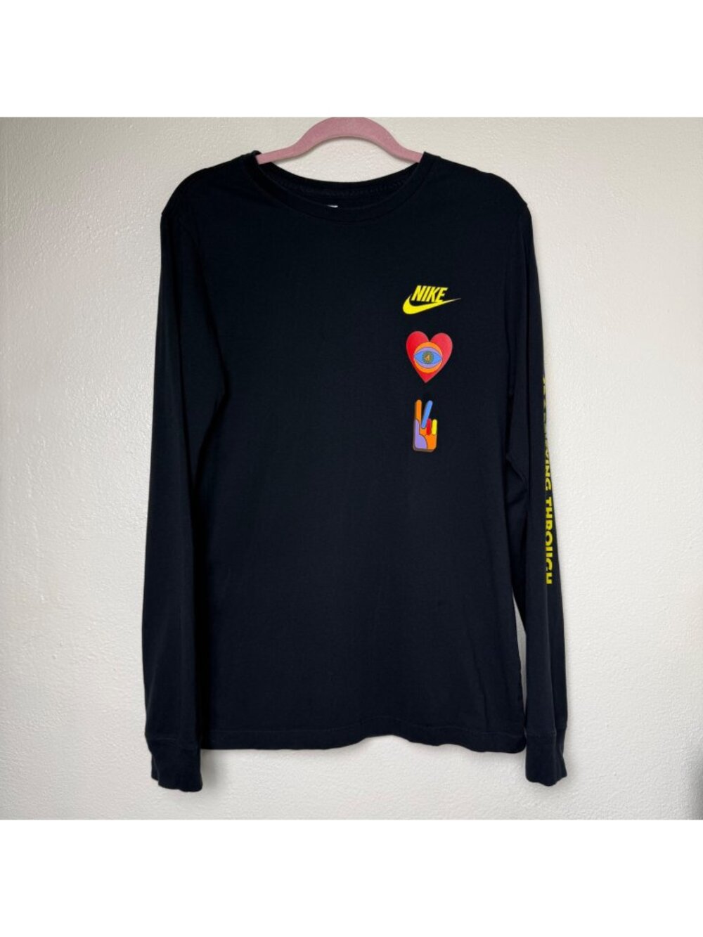 Nike Sportswear Grapgic Long Sleeve T-Shirt Men's Black Sz M